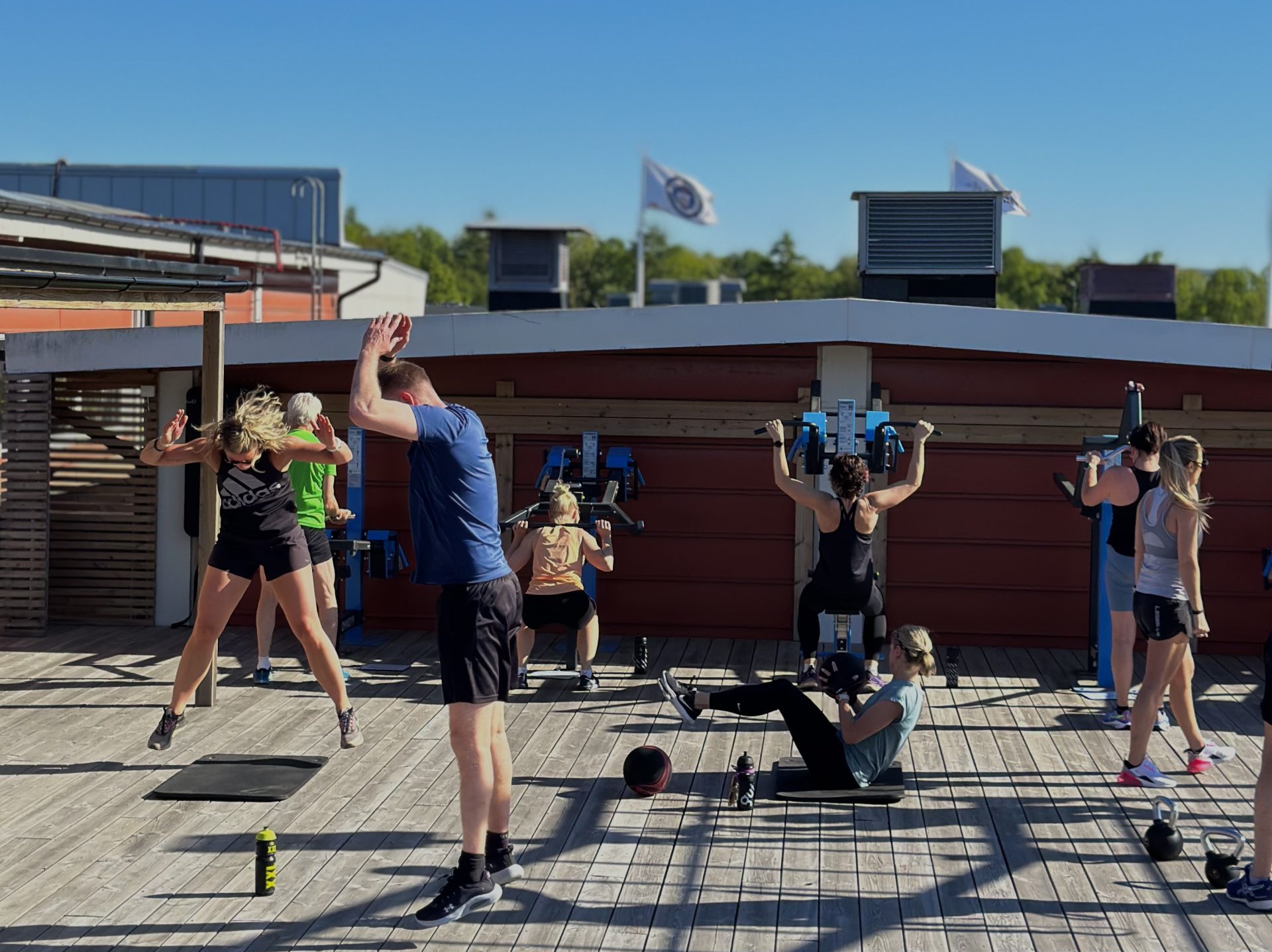 Utomhusgym på terrass